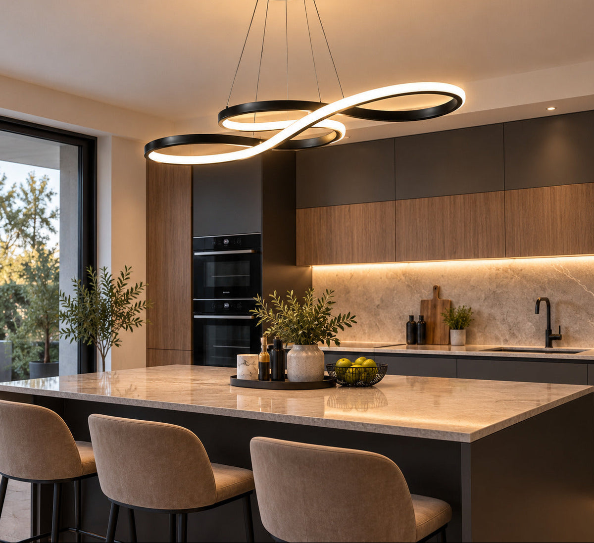 Lustre Design Noir - Infini
