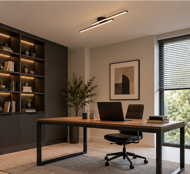 Plafonnier LED Design Noir - Équilibre