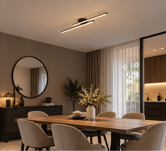Plafonnier LED Design Noir - Équilibre