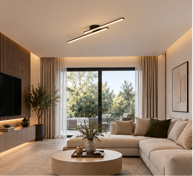 Plafonnier LED Design Noir - Équilibre
