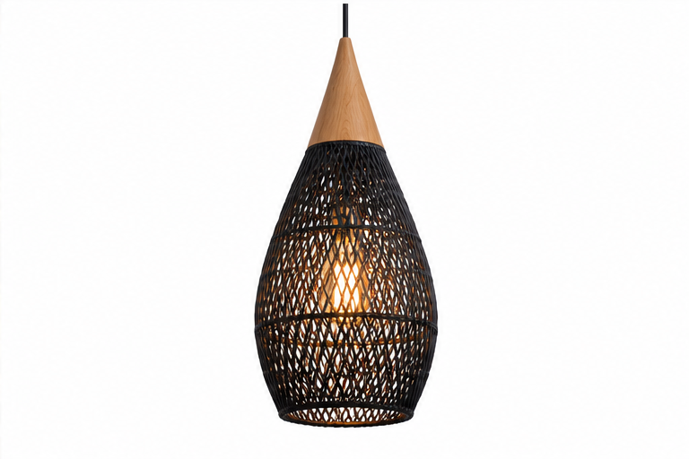 Suspension en rotin noir - Yoru